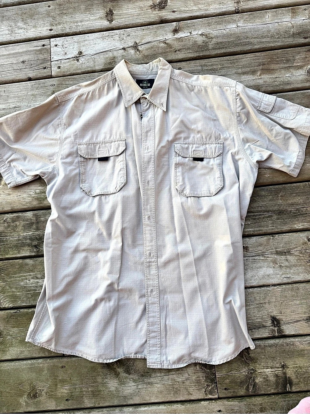 RedHead Men's XL Short Sleeve Utility Fishing Outdoor Shirt Beige